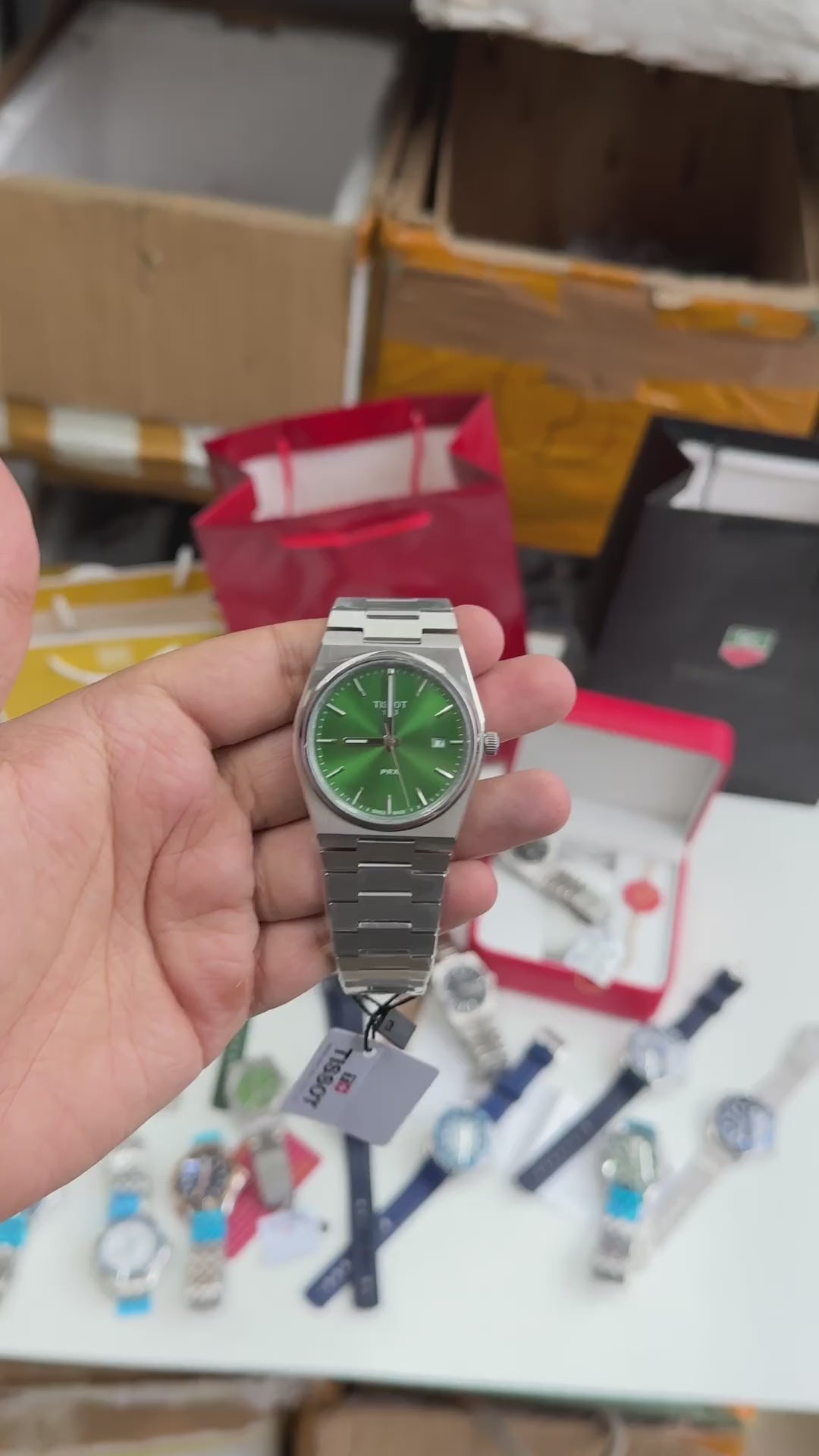 Tissot Prx premium quality automatic silver green