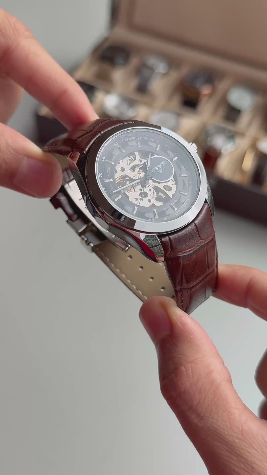 Tissot 1853 Skeleton Brown black