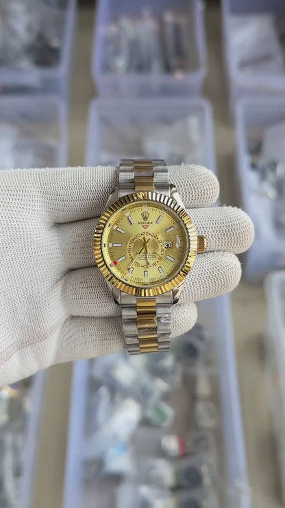 Rolex Sky dweller two tone silver gold