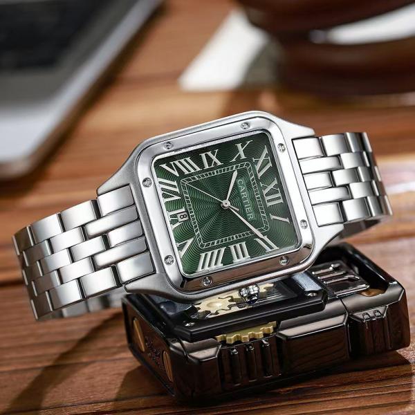 Cartier Santos silver green