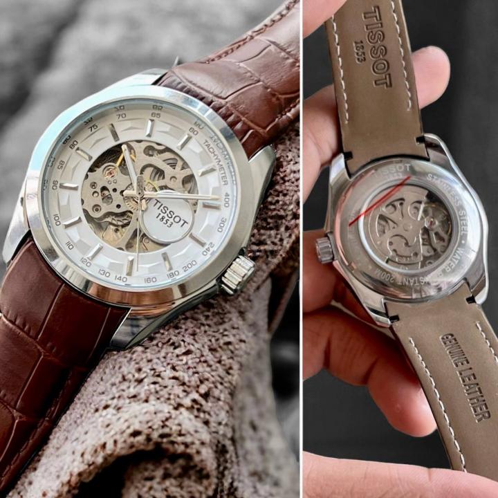 Tissot 1853 Skeleton Brown white