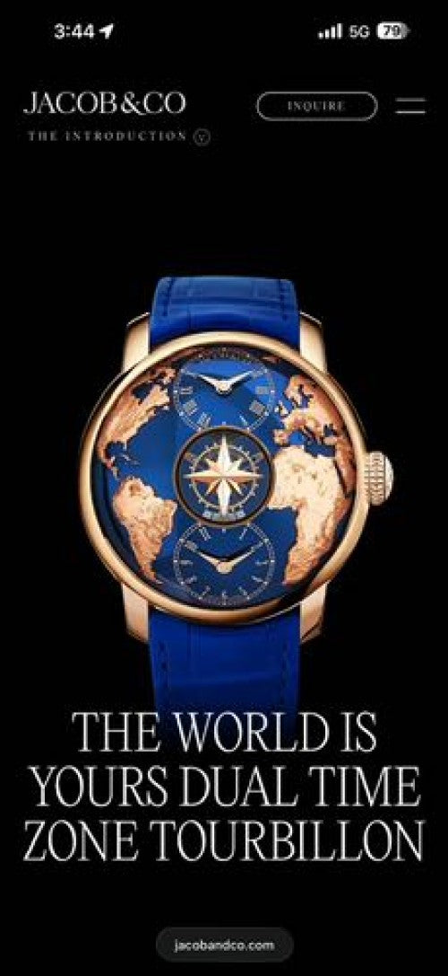 Jacob and Co Dual Time blue Rose