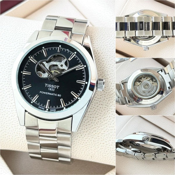 Tissot Prx Powermatic Open heart silver black