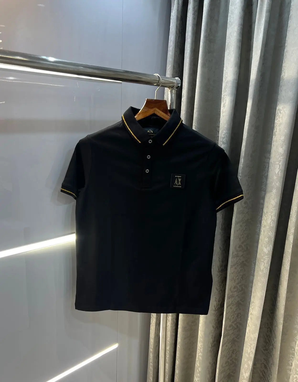 Arman i Exchang a black Patch Logo Premium Polo T-Shirt