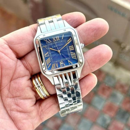 Cartier Santos silver Blue