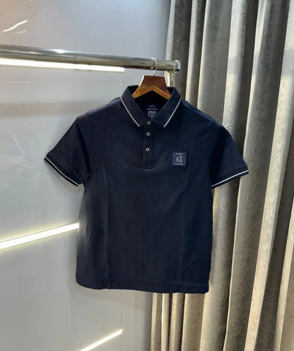 Arman i Exchang a Navy Blue Patch Logo Premium Polo T-Shirt
