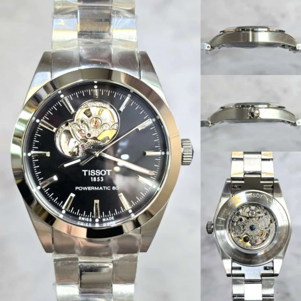 Tissot Prx Powermatic Open heart silver black