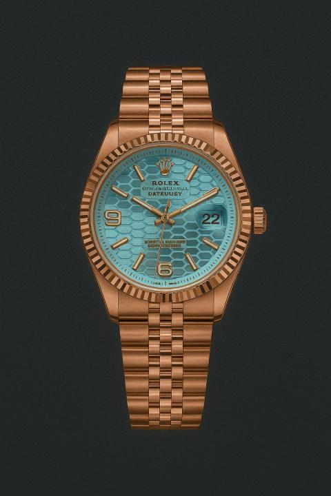 Rolex Land dweller Rose gold with aqua dial