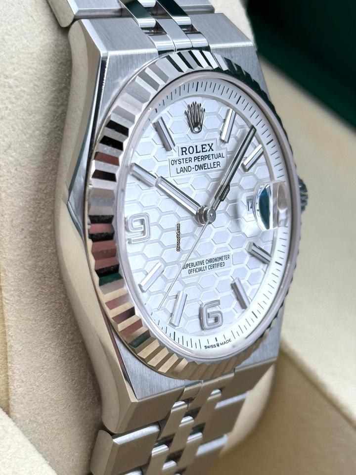 Rolex Land dweller silver with white dial