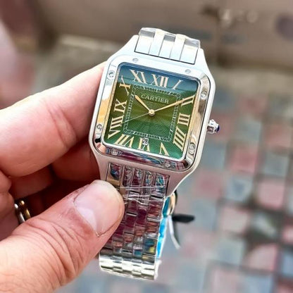 Cartier Santos silver green