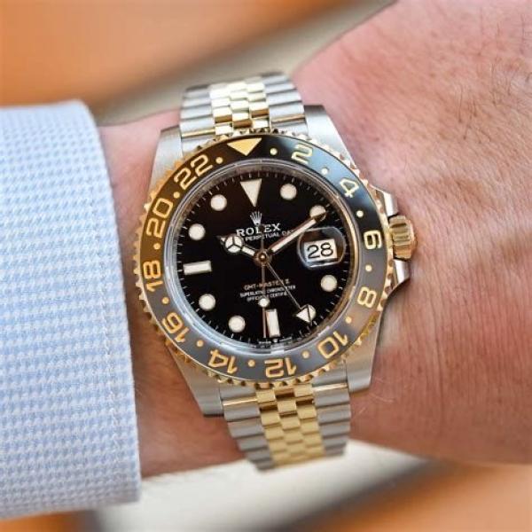 Rolex GMT Two tone gold silver