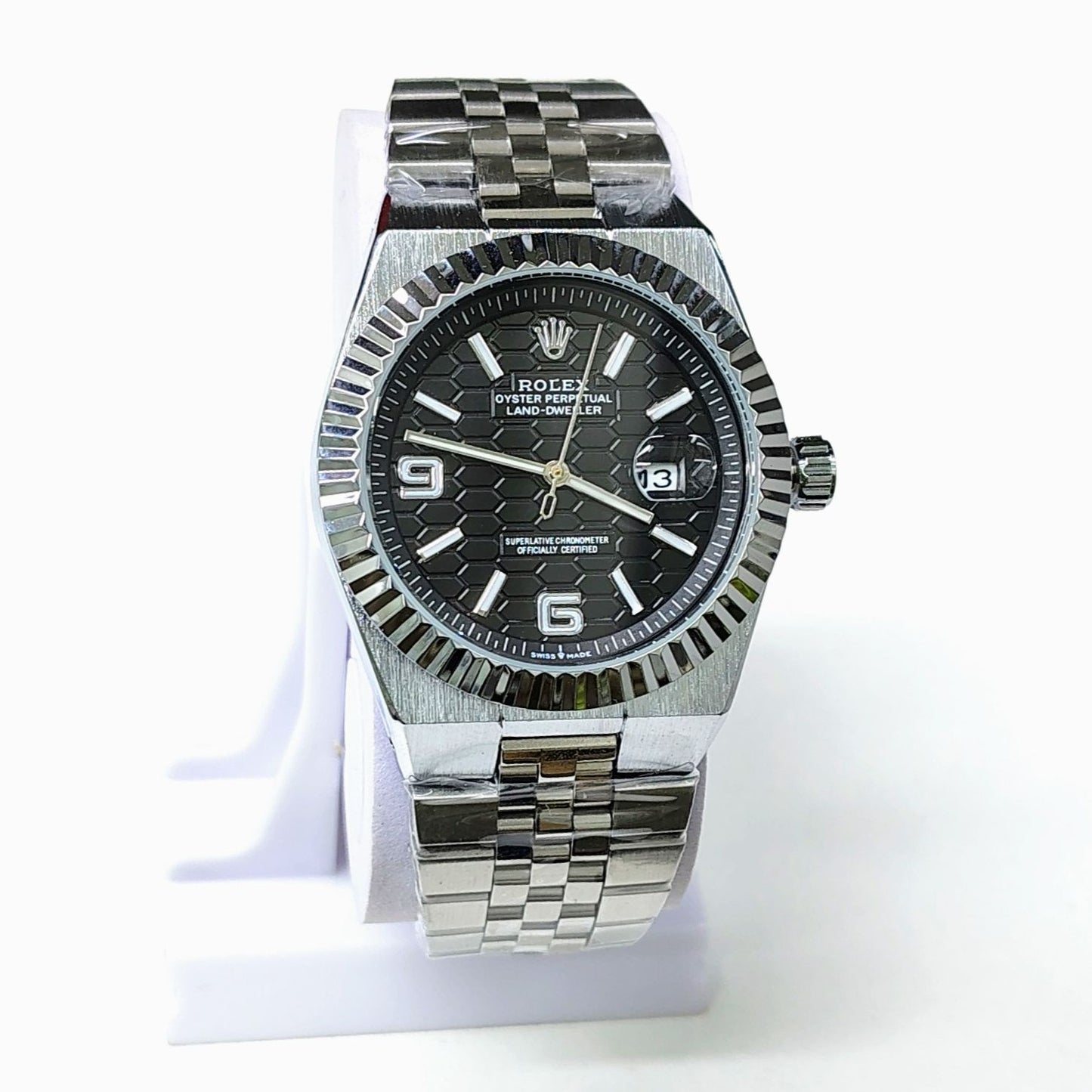 Rolex Land dweller silver with black dial