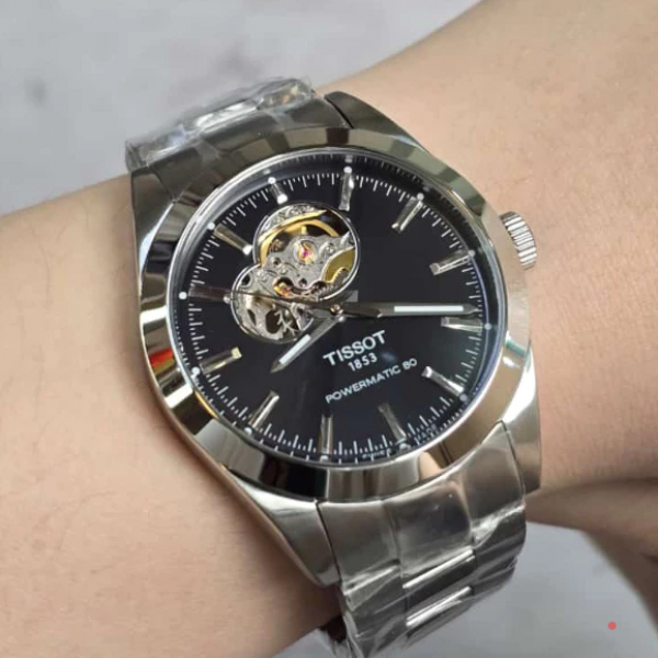 Tissot Prx Powermatic Open heart silver black