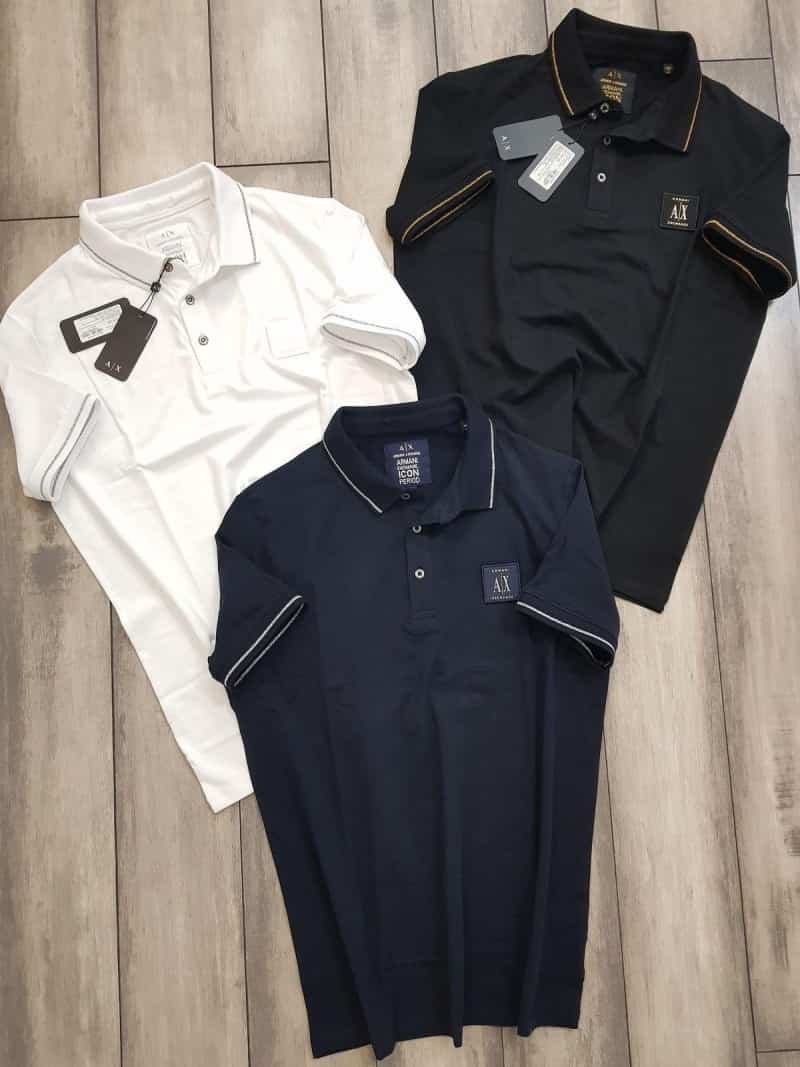 Arman i Exchang a Navy Blue Patch Logo Premium Polo T-Shirt