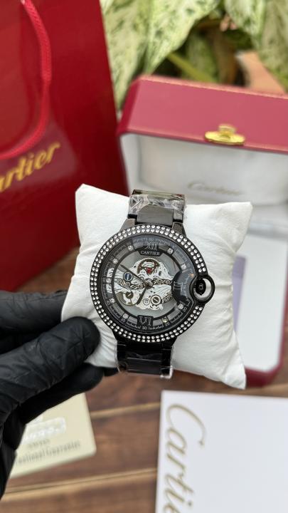 Cartier back open black silver
