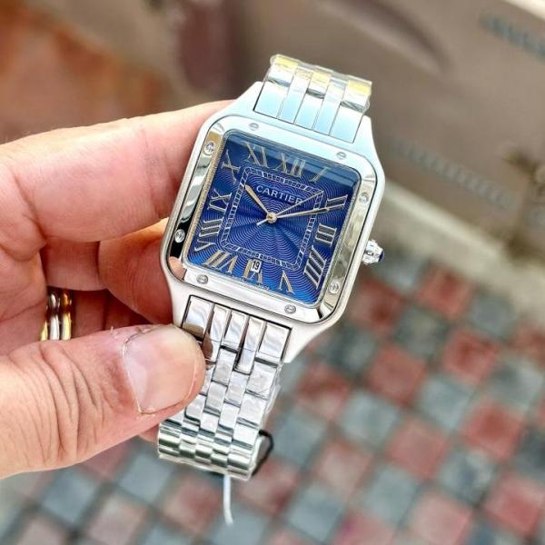 Cartier Santos silver Blue