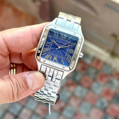 Cartier Santos silver Blue